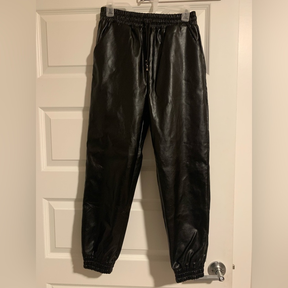 Eilly Bazar Faux Leather Sweatpants